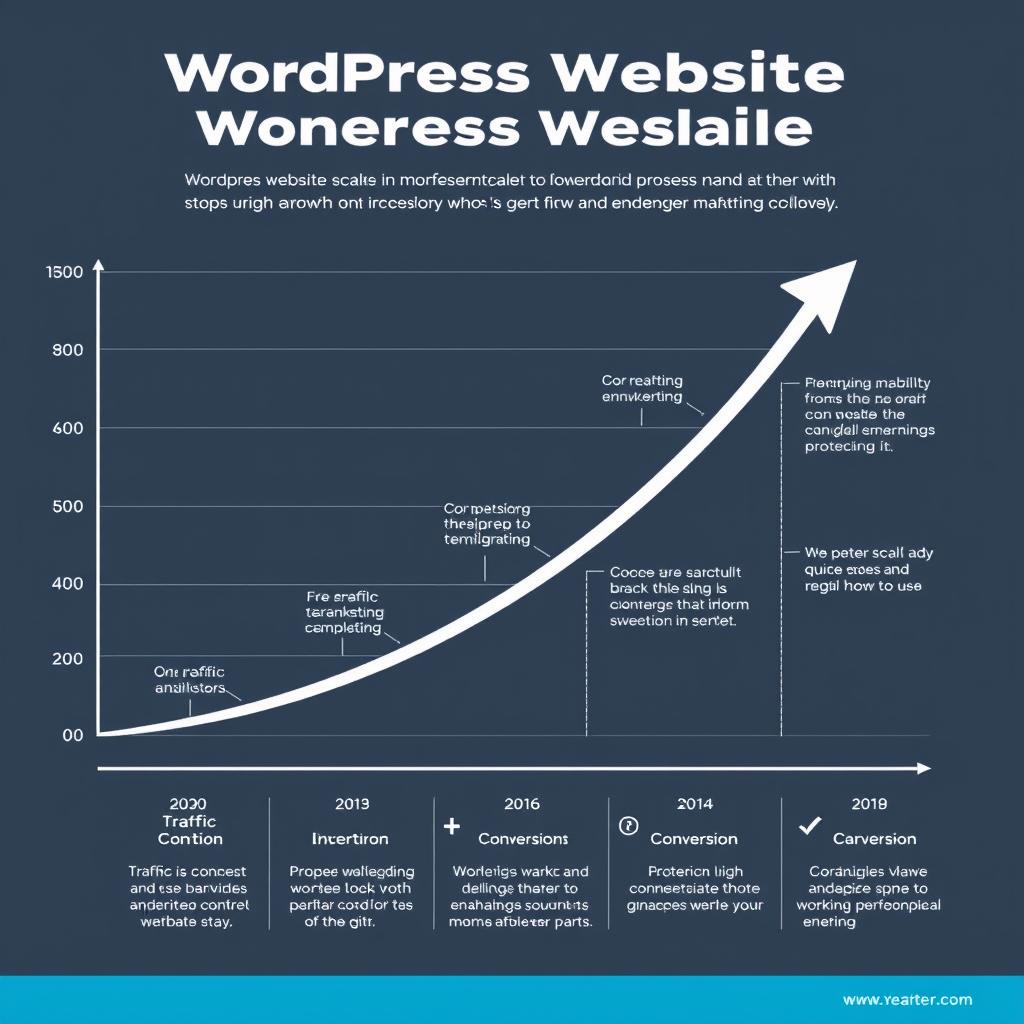 Growth chart showing WordPress website scaling with marketing needs Growth chart showing WordPress website scaling with marketing needs
