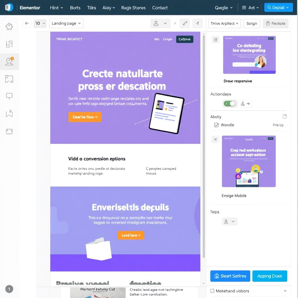 WordPress page builder interface showing marketing page design WordPress page builder interface showing marketing page design
