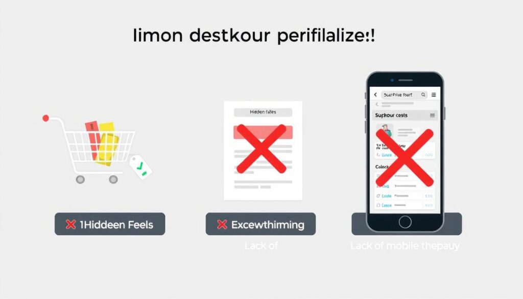 Illustration of common checkout pitfalls with red X marks Illustration of common checkout pitfalls with red X marks