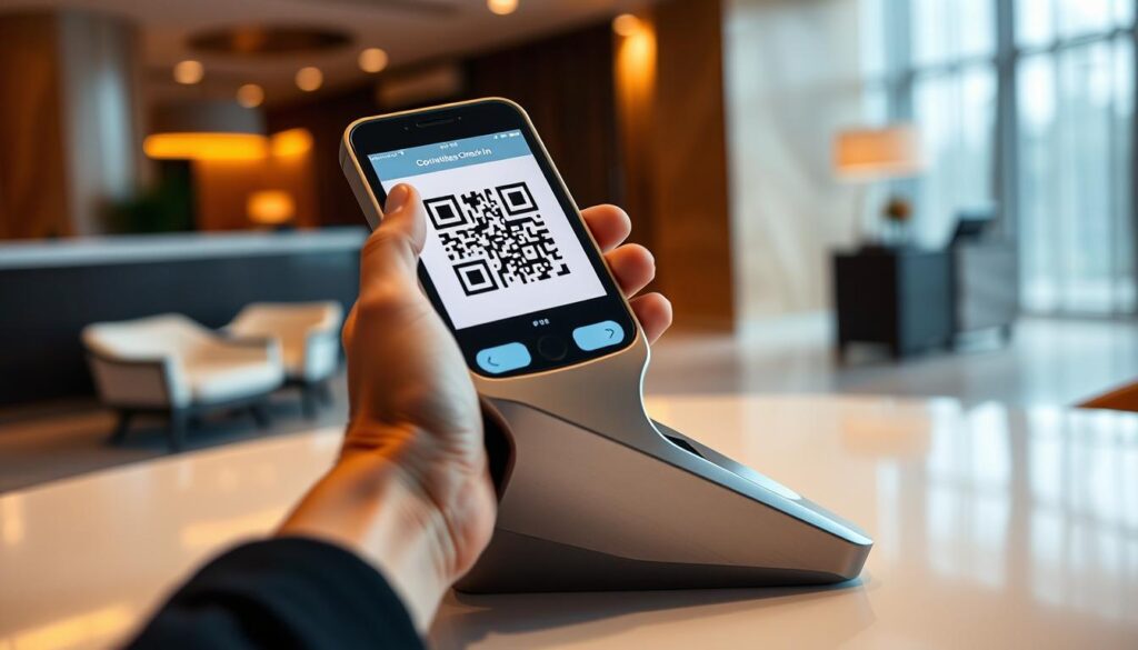 qr code scanner used for contactless check-in