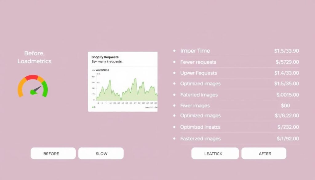Before and after comparison of Shopify store speed optimization Before and after comparison of Shopify store speed optimization