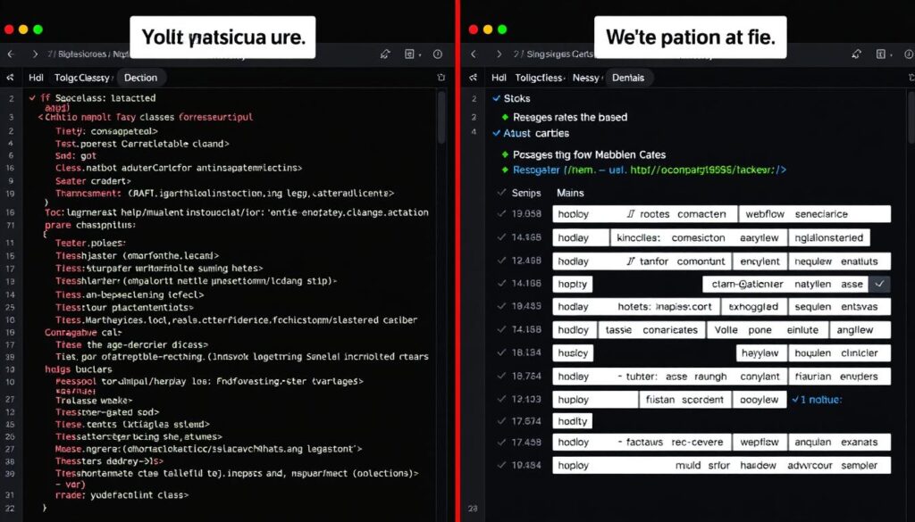 Before and after comparison of clean vs messy Webflow structure Before and after comparison of clean vs messy Webflow structure