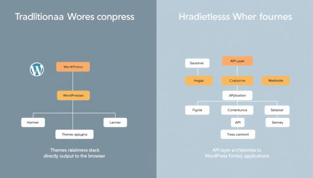 Comparison between traditional and headless WordPress architectures Comparison between traditional and headless WordPress architectures