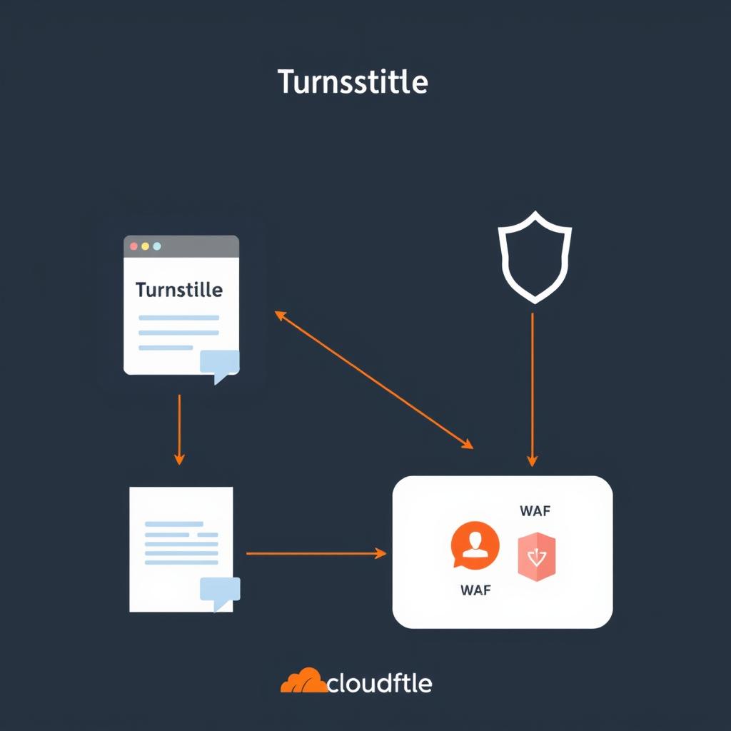 Diagram showing Turnstile's integration with website security infrastructure