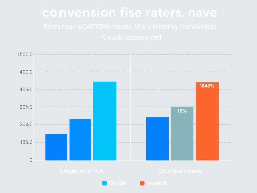 Graph showing 18% increase in form completion rates after switching from reCAPTCHA to Turnstile
