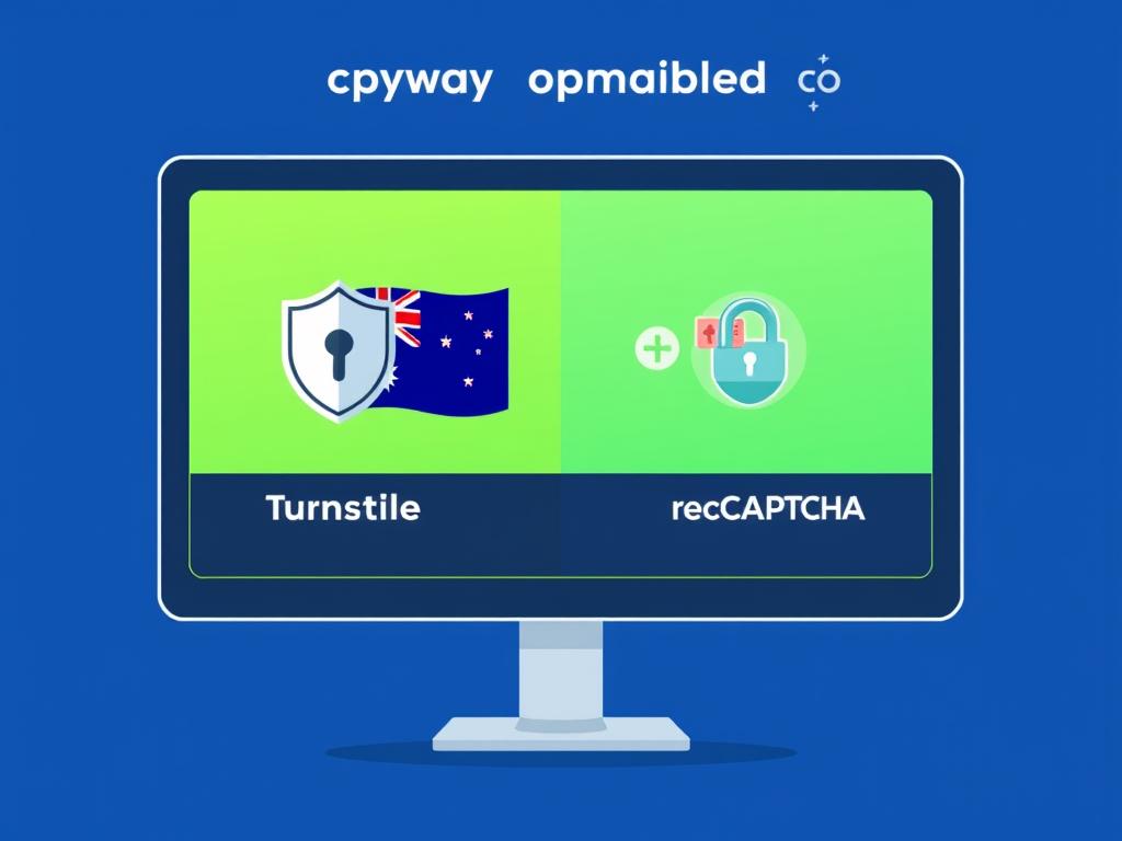 Illustration showing privacy compliance differences between Turnstile and reCAPTCHA for Australian businesses