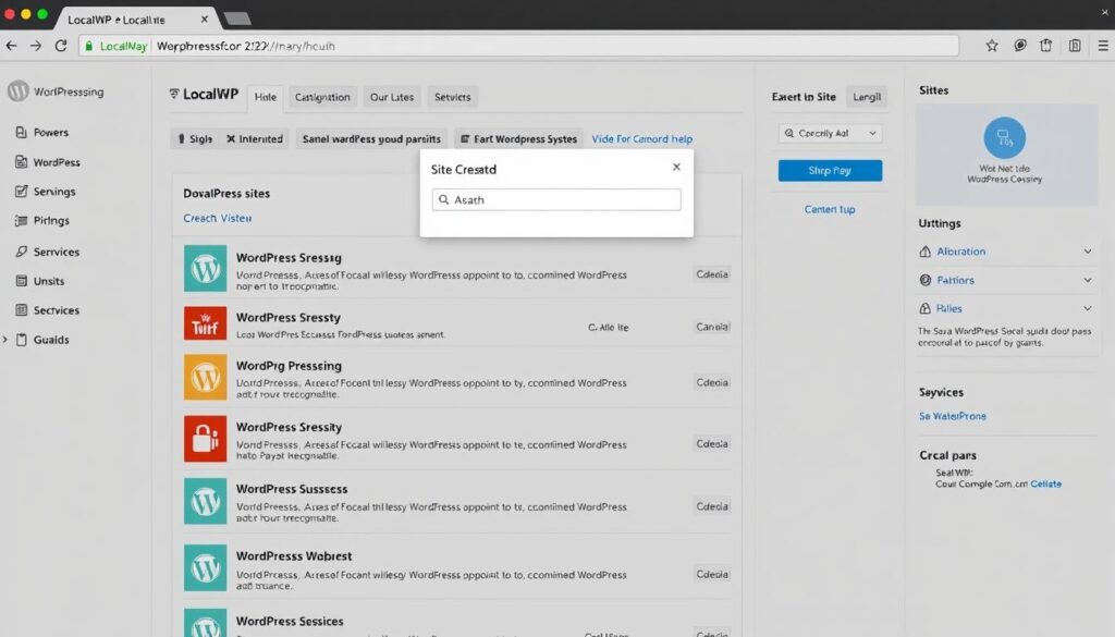 LocalWP development environment interface