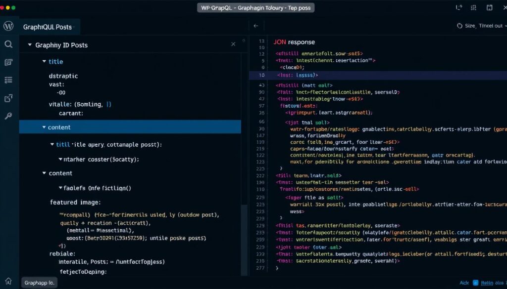 Screenshot of WPGraphQL IDE showing a query for WordPress posts Screenshot of WPGraphQL IDE showing a query for WordPress posts