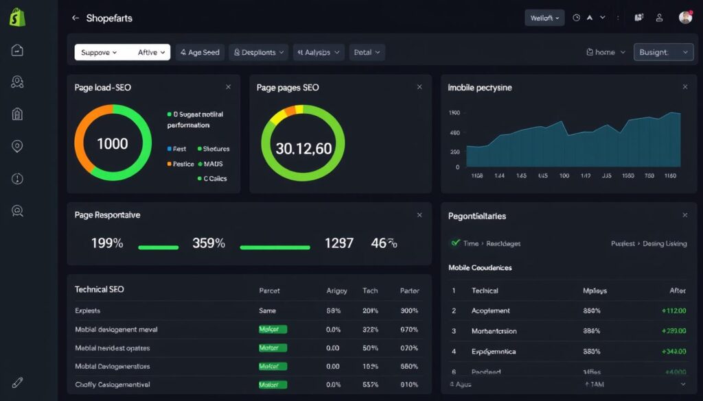Shopify store performance optimization dashboard showing speed metrics Shopify store performance optimization dashboard showing speed metrics