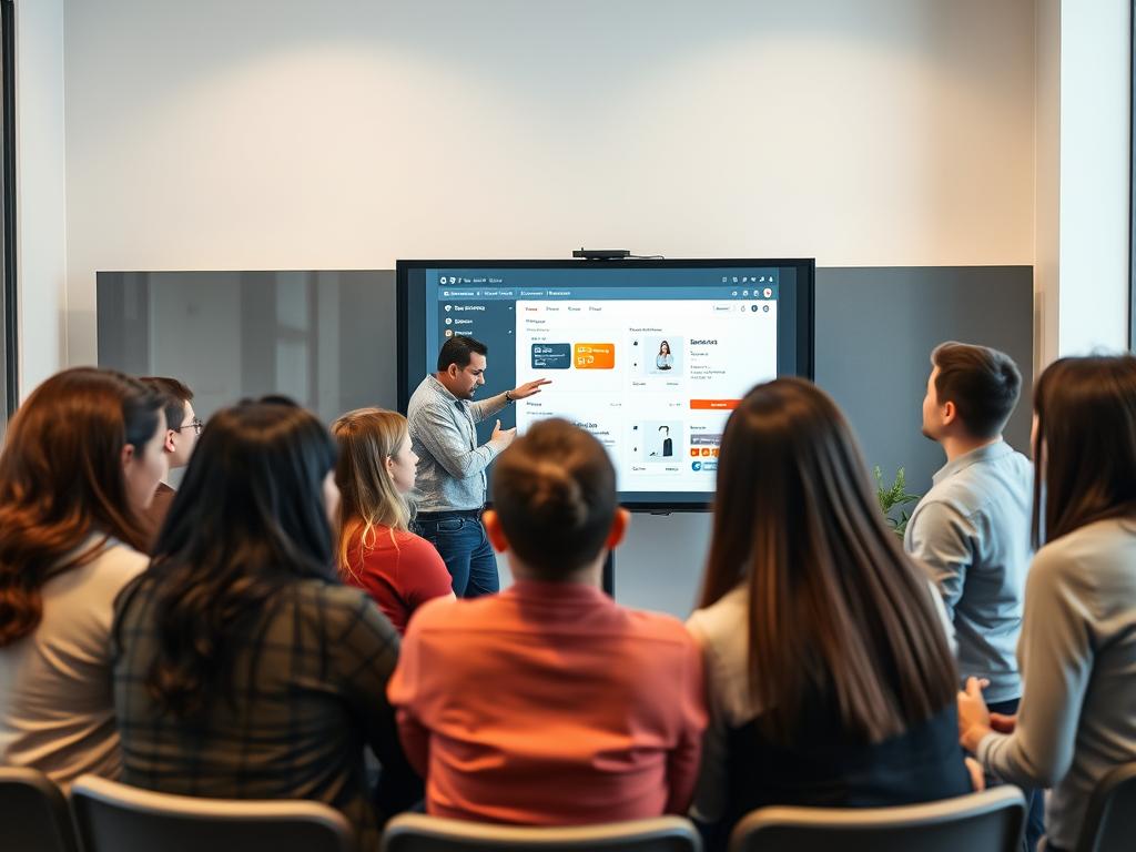 Team training session for using a newly integrated Shopify third-party app
