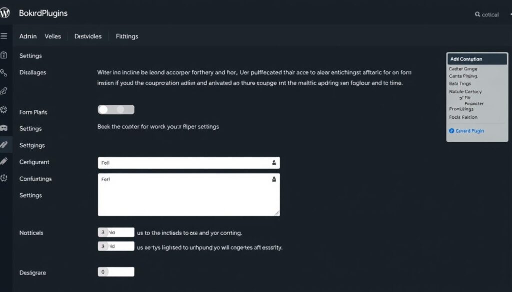 WordPress plugin settings page interface
