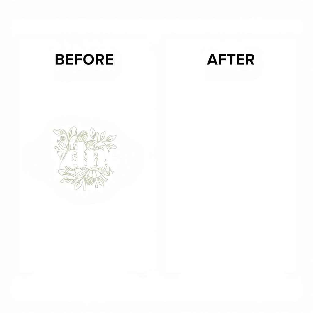 Before and after comparison of a Sydney brand's evolution toward minimalist design