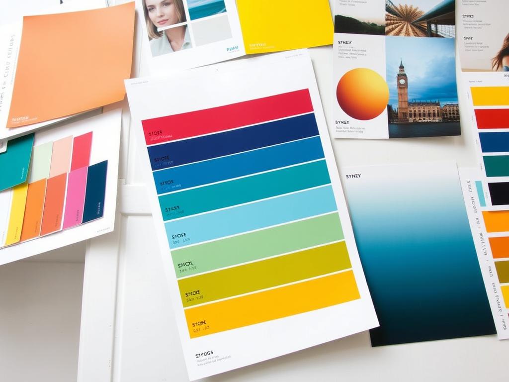 Color palette development for a Sydney brand showing emotional associations