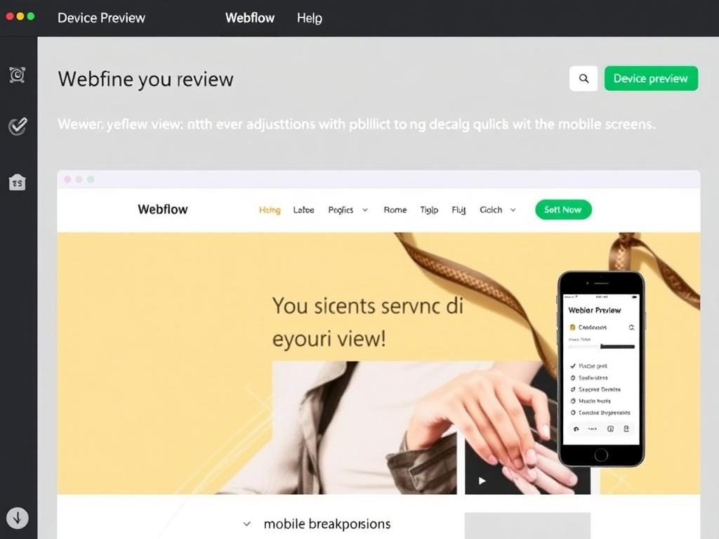 Mobile optimization in Webflow showing responsive design adjustments
