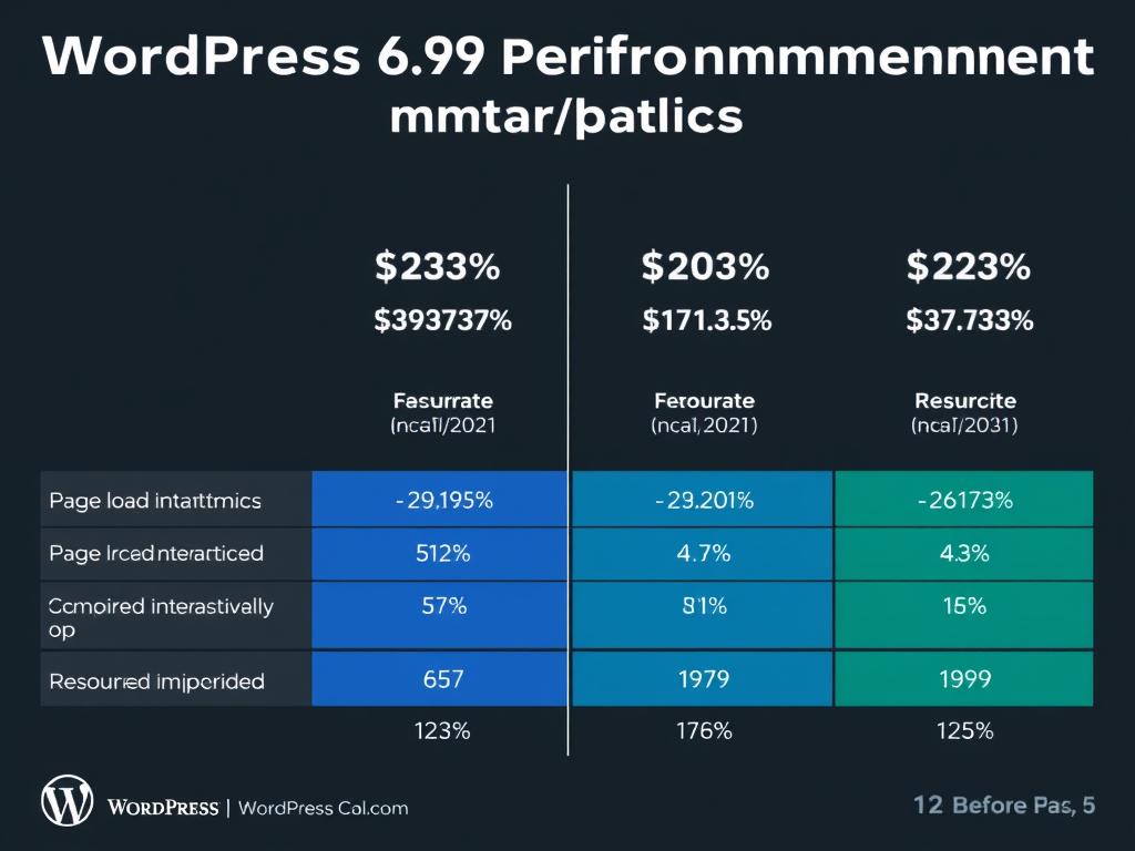 Performance metrics comparison showing improvements in WordPress new roadmap 2025 Performance metrics comparison showing improvements in WordPress new roadmap 2025