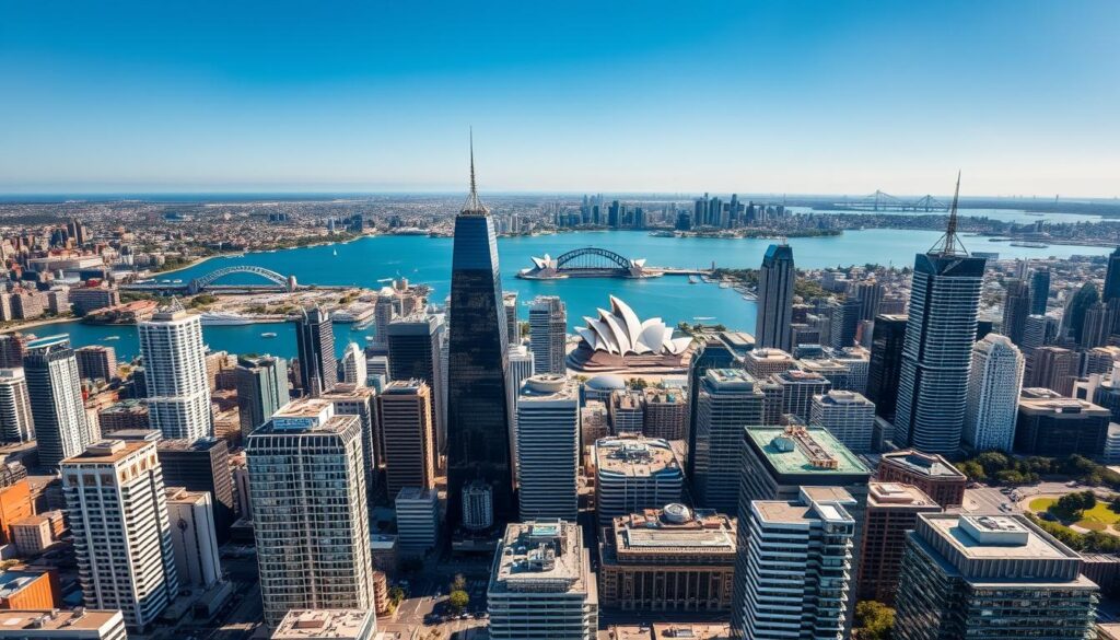 Sydney's business district showing modern offices where web development companies operate