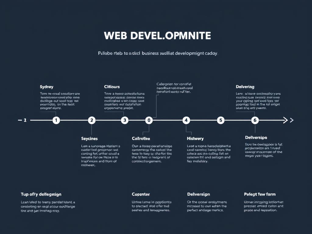 Web development project timeline showing collaboration between Sydney business and development team