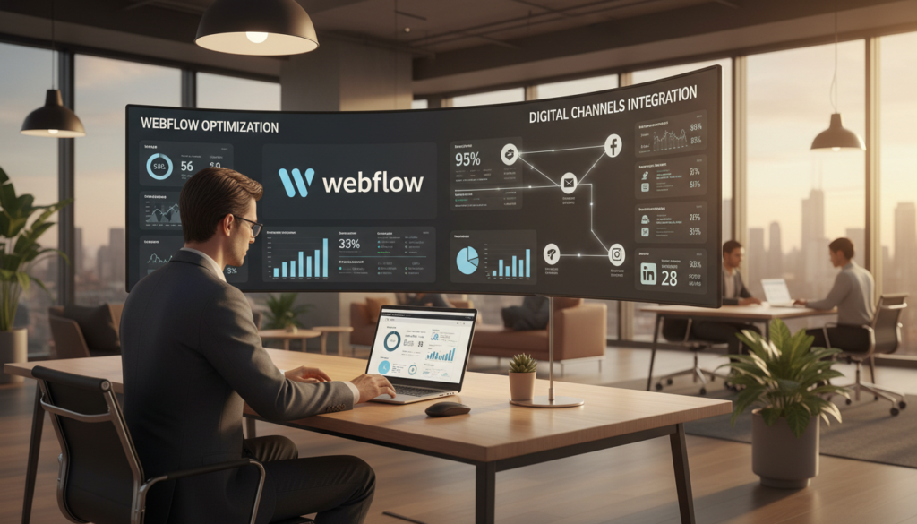 webflow website optimisation integrated with digital marketing channels